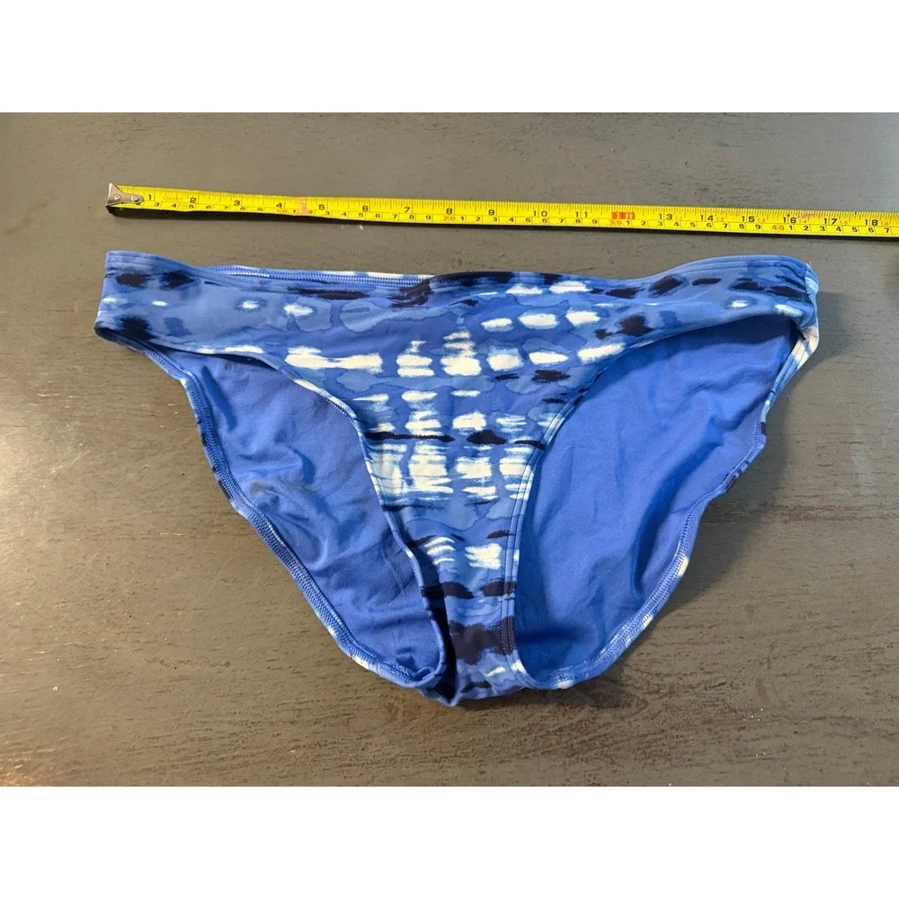 Aerie Blue Tie Dye Bikini Bottoms Size Large Abstract Print Swimwear L